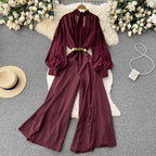 OL Square Neck Wide-leg Jumpsuit