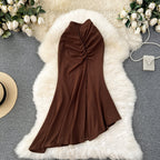 Solid Color Hip-wrapping Fishtail Skirt