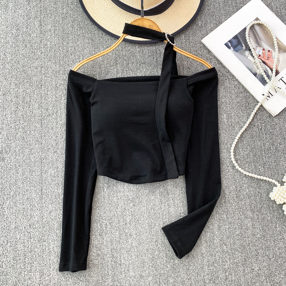 Vintage Off-shoulder Padded Short Top