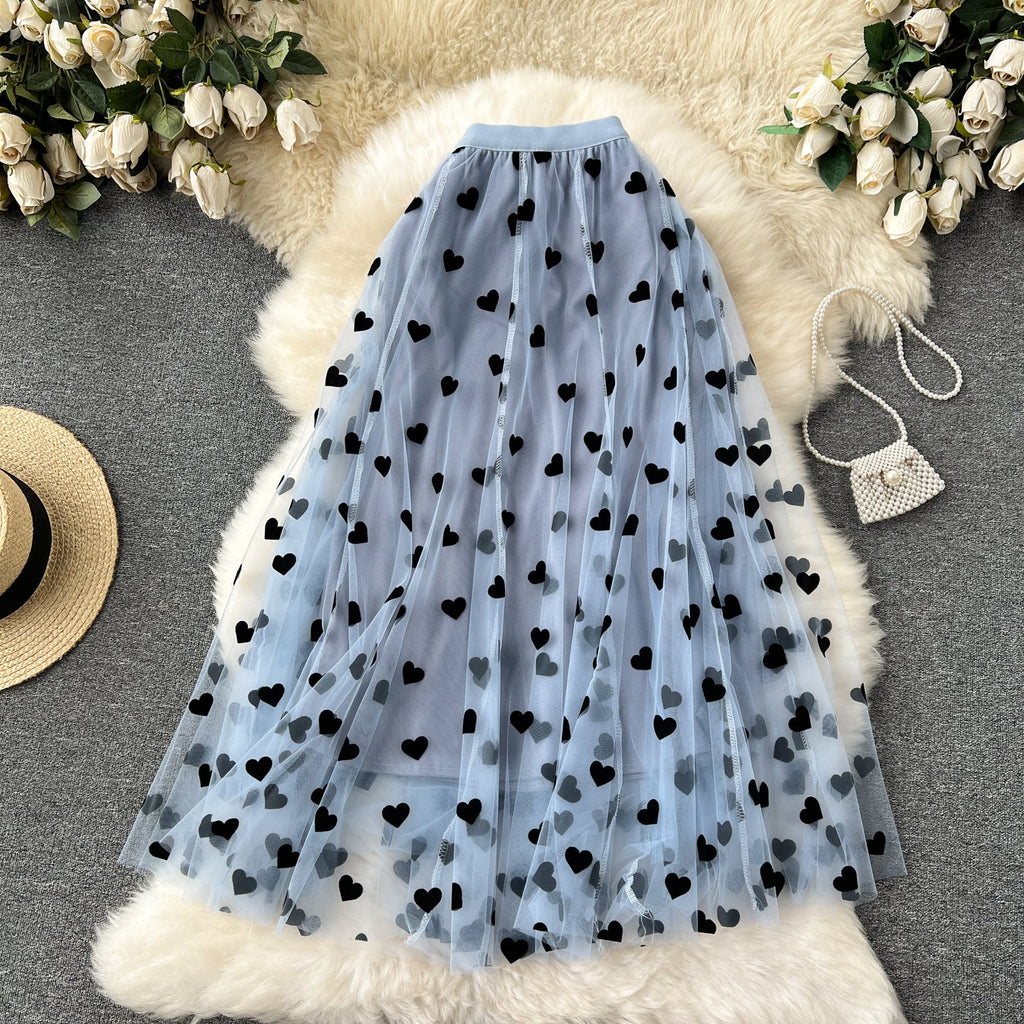 Vintage A-line Puffy Mesh Skirt