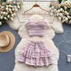 Camisole&Ruffled Skirt Lace 2Pcs