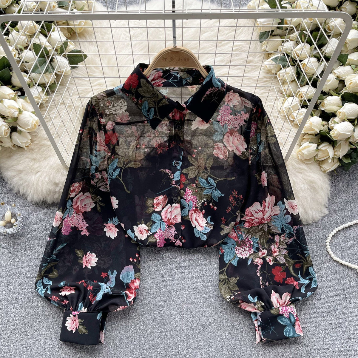 Vintage Floral Printed Loose Shirt