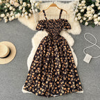 Vintage Short Sleeve Floral Dress