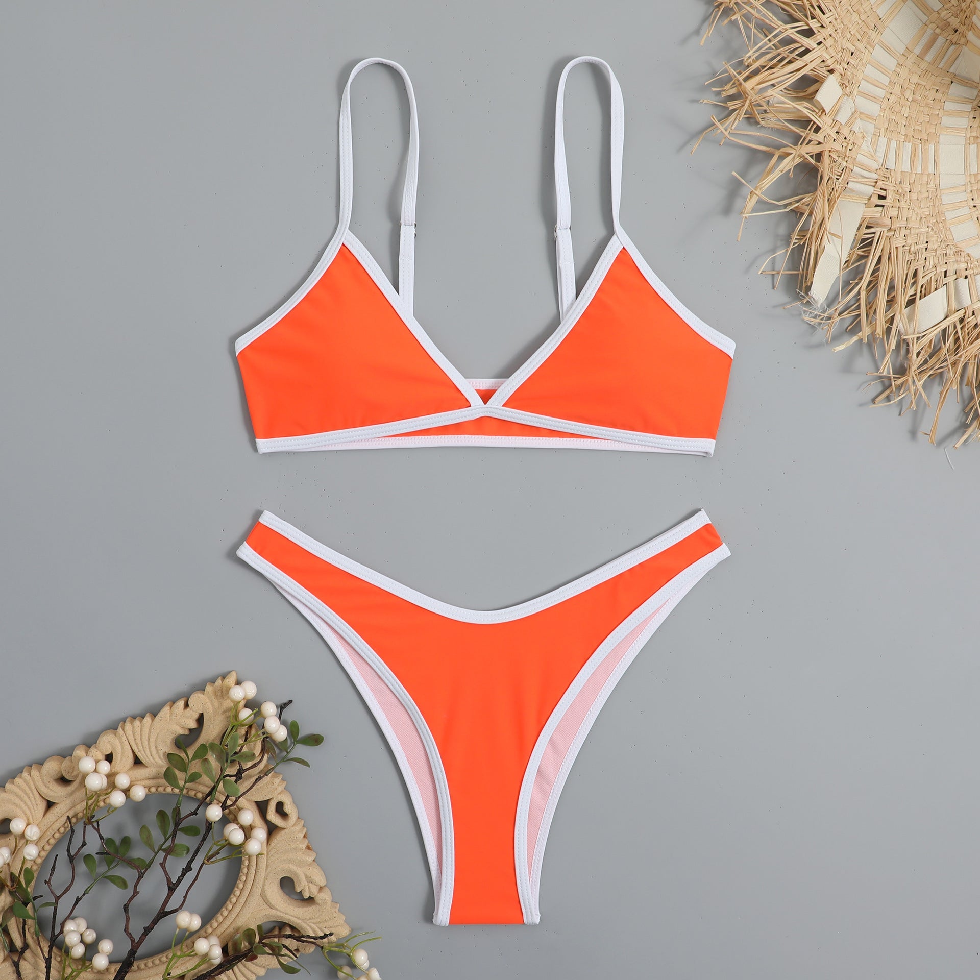 Simple Design Color Blocking Bikini