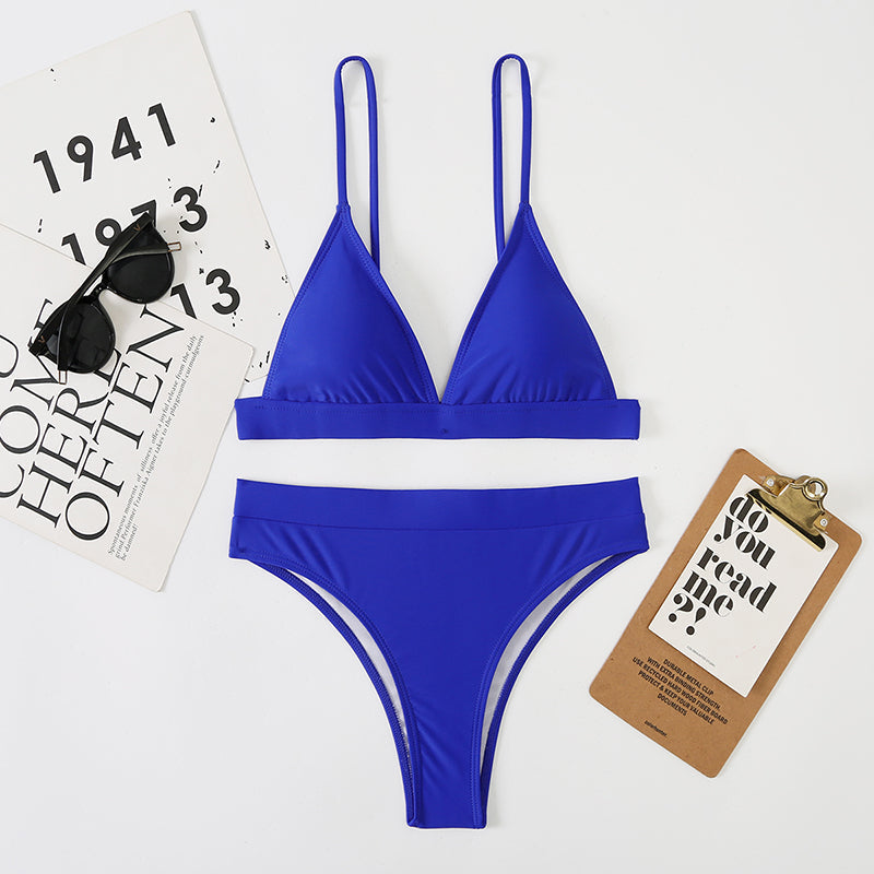 Solid Color Chic Padded Bikini
