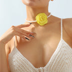 Colorful Camellia Necklace&Earrings&Bracelet