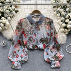 Vintage Floral Printed Loose Shirt