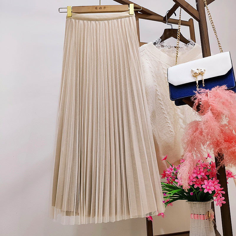 Both Sides Wear Gradient Mesh Skirt