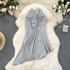 Solid Color Hip-wrapping Fishtail Skirt