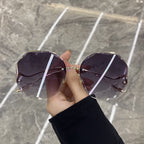 Polygonal Gradient Lenses Rimless Glasses