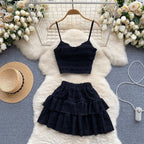 Camisole&Ruffled Skirt Lace 2Pcs