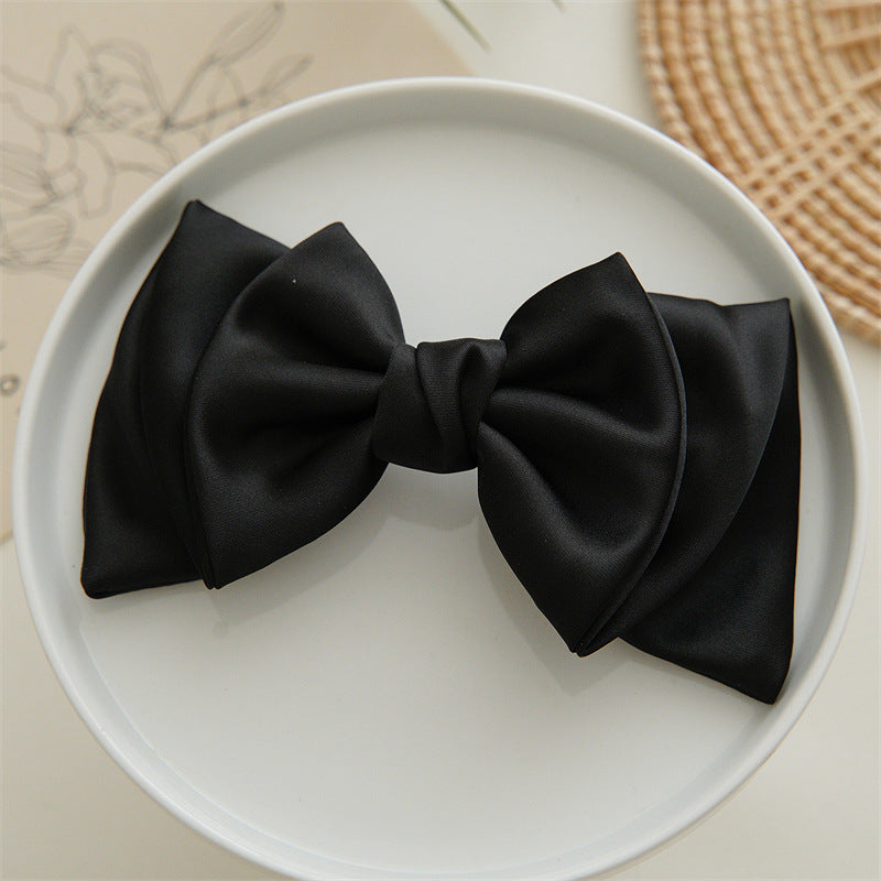 Satin Bow Ribbon Spring Hair Clip