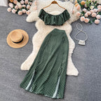 Polka Dot Print Top&Skirt 2Pcs Set
