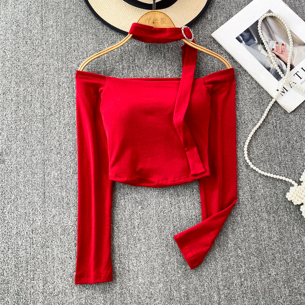 Vintage Off-shoulder Padded Short Top
