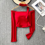 Vintage Off-shoulder Padded Short Top
