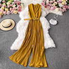 Suit Collar Flared Pants Jumpsuit
