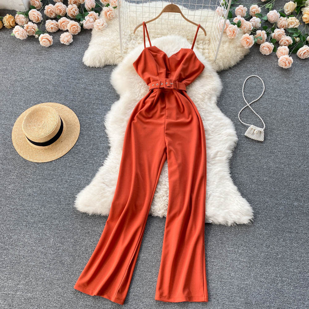 Sleeveless Sling Wide-Leg Jumpsuit
