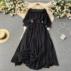 Niche Off-shoulder Crochet Lace Dress