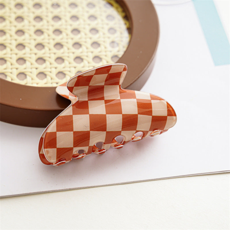 Colorful Checkerboard Hair Claws