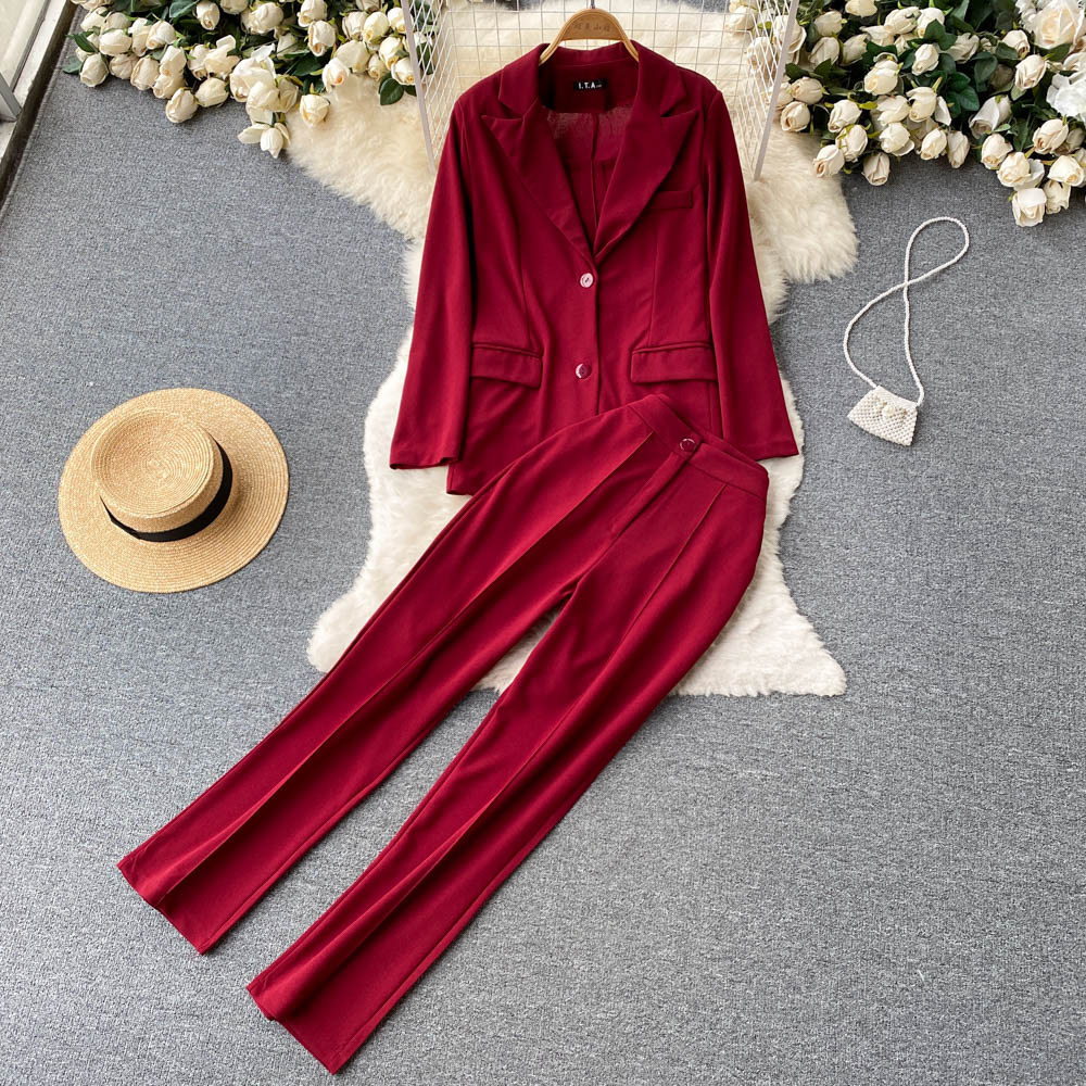Vest&Lapel Suit&Pants 3Pcs Set