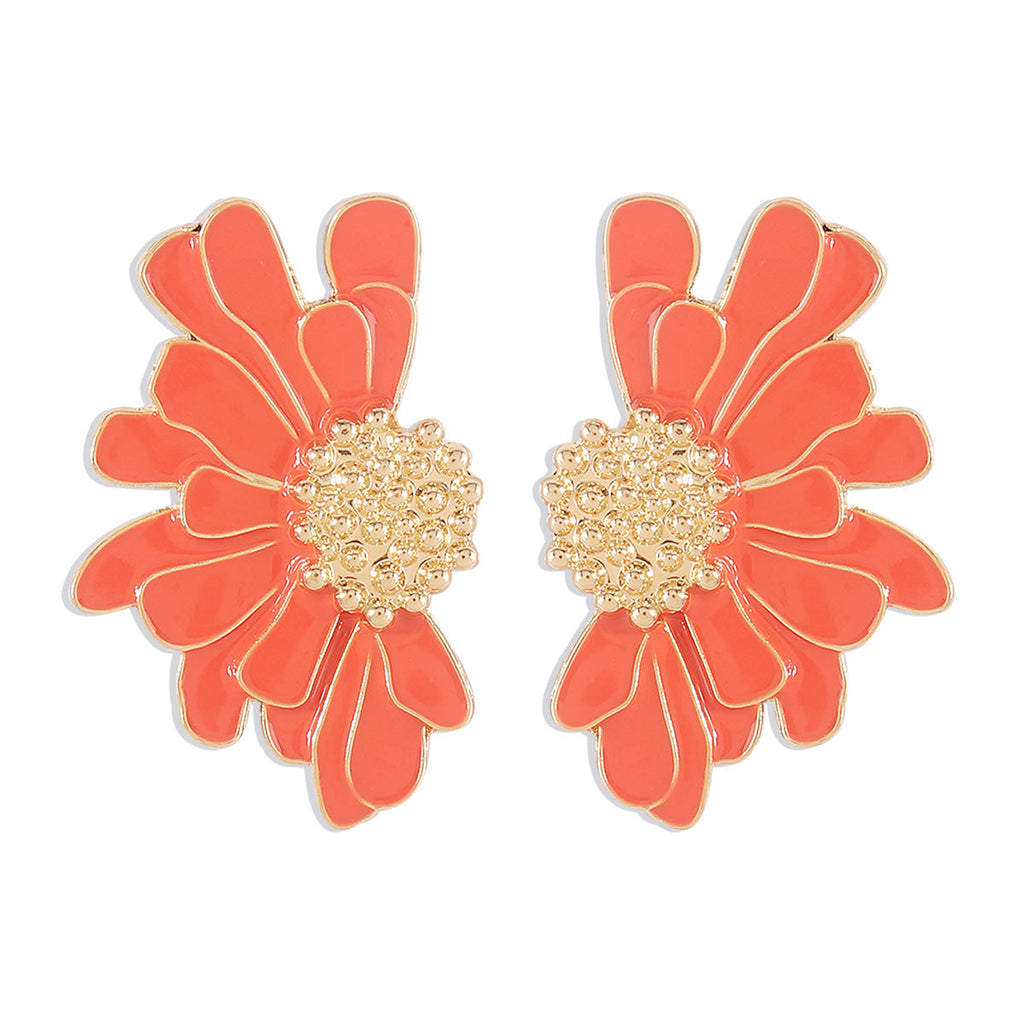 Vintage Alloy Flower Stud Earrings