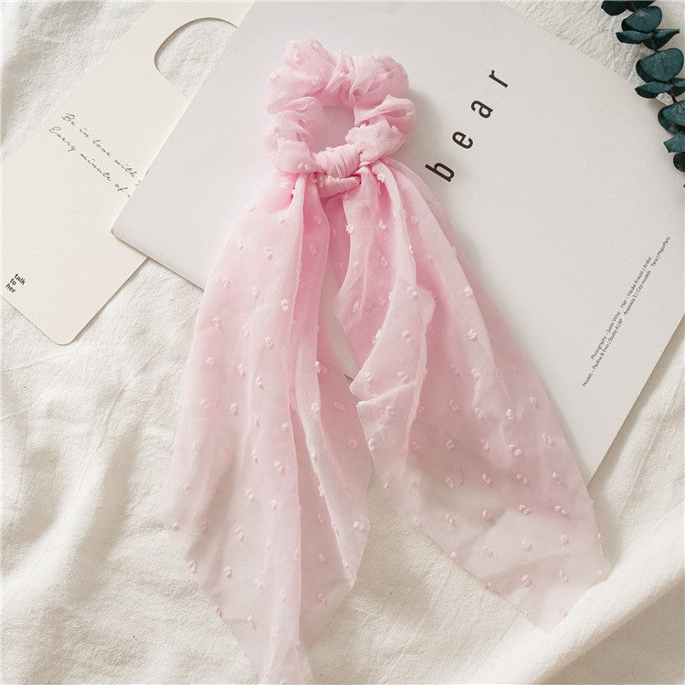 Solid Color Puffy Mesh Hair Ribbon