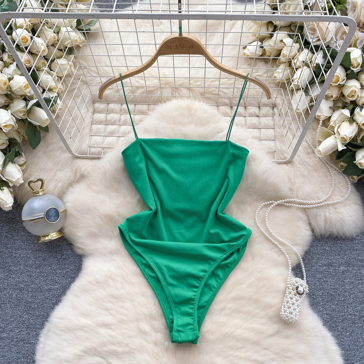 Simple Design Solid Color Slip Lingerie