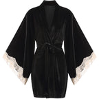 Backless Ruffled Lace Dress&Lounge Robe