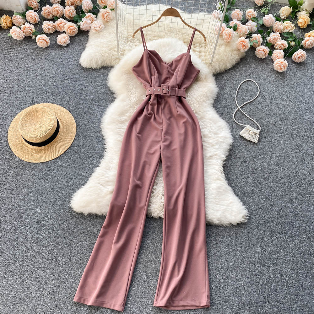 Sleeveless Sling Wide-Leg Jumpsuit