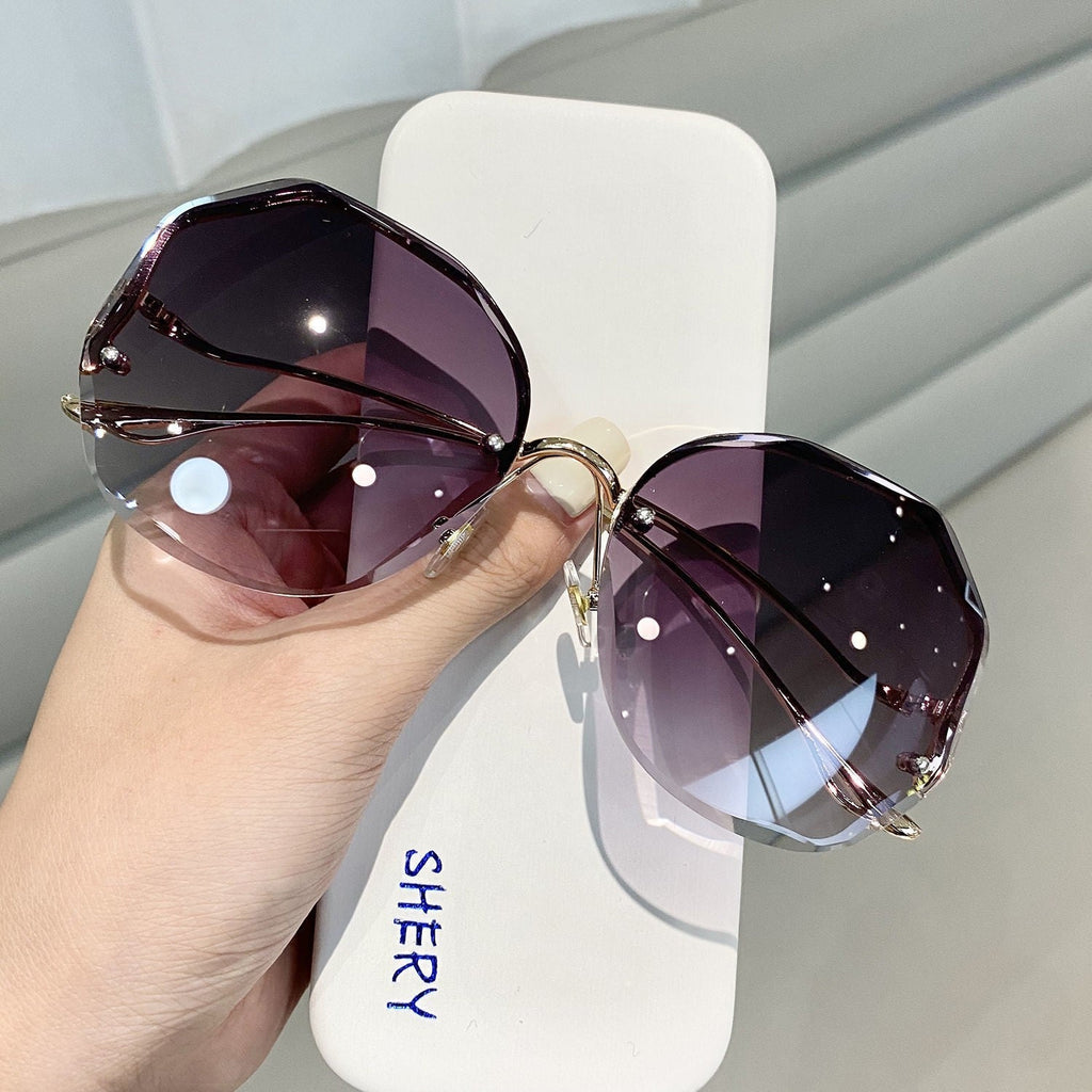Polygonal Gradient Lenses Rimless Glasses