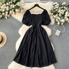 Bohemia Flared Sleeve Stretchy Embroidered Dress
