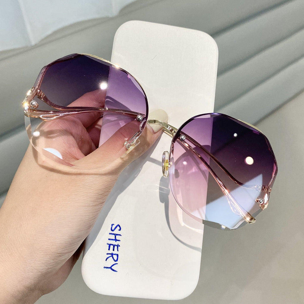 Polygonal Gradient Lenses Rimless Glasses
