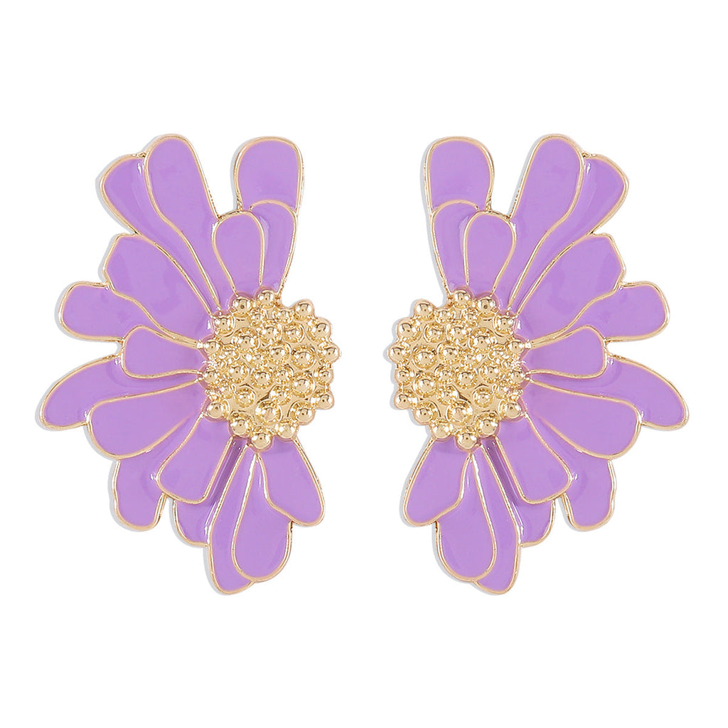 Vintage Alloy Flower Stud Earrings