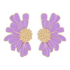 Vintage Alloy Flower Stud Earrings