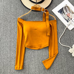 Vintage Off-shoulder Padded Short Top