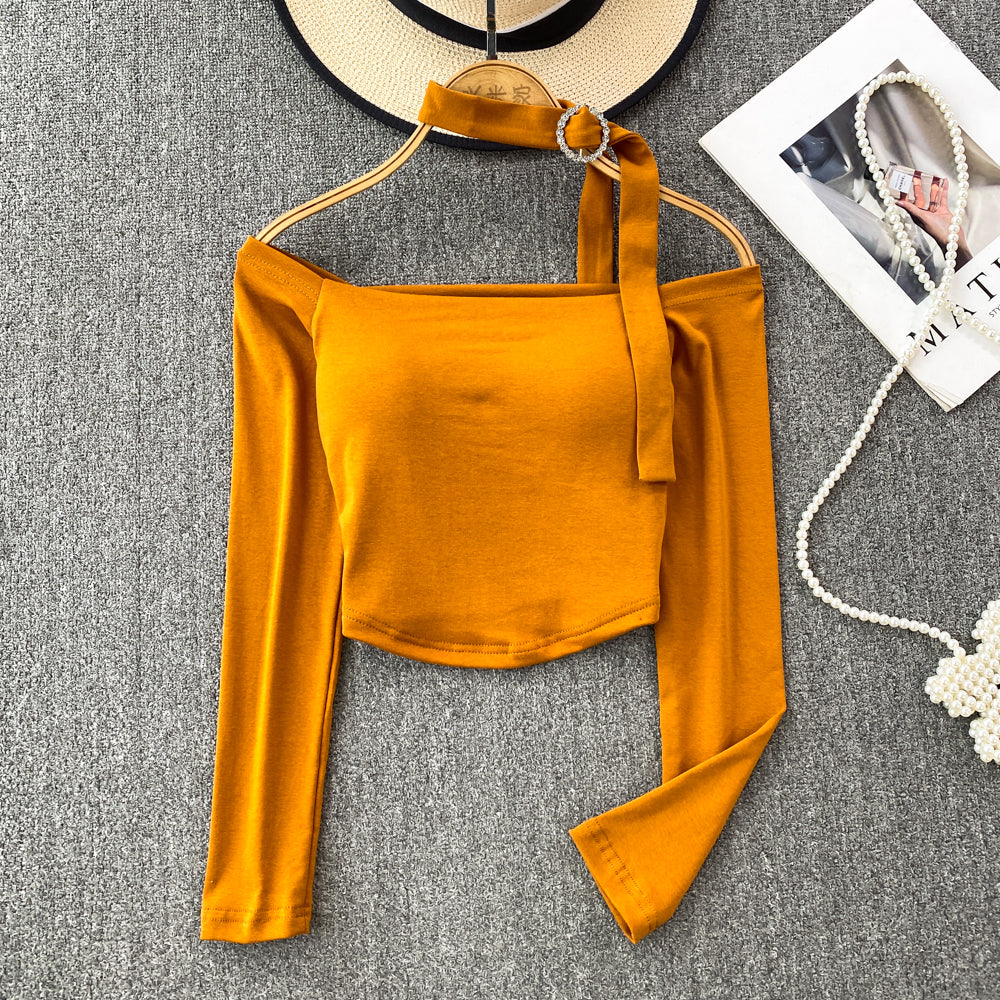 Vintage Off-shoulder Padded Short Top