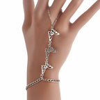 Punk Butterfly Finger Chain Bracelet
