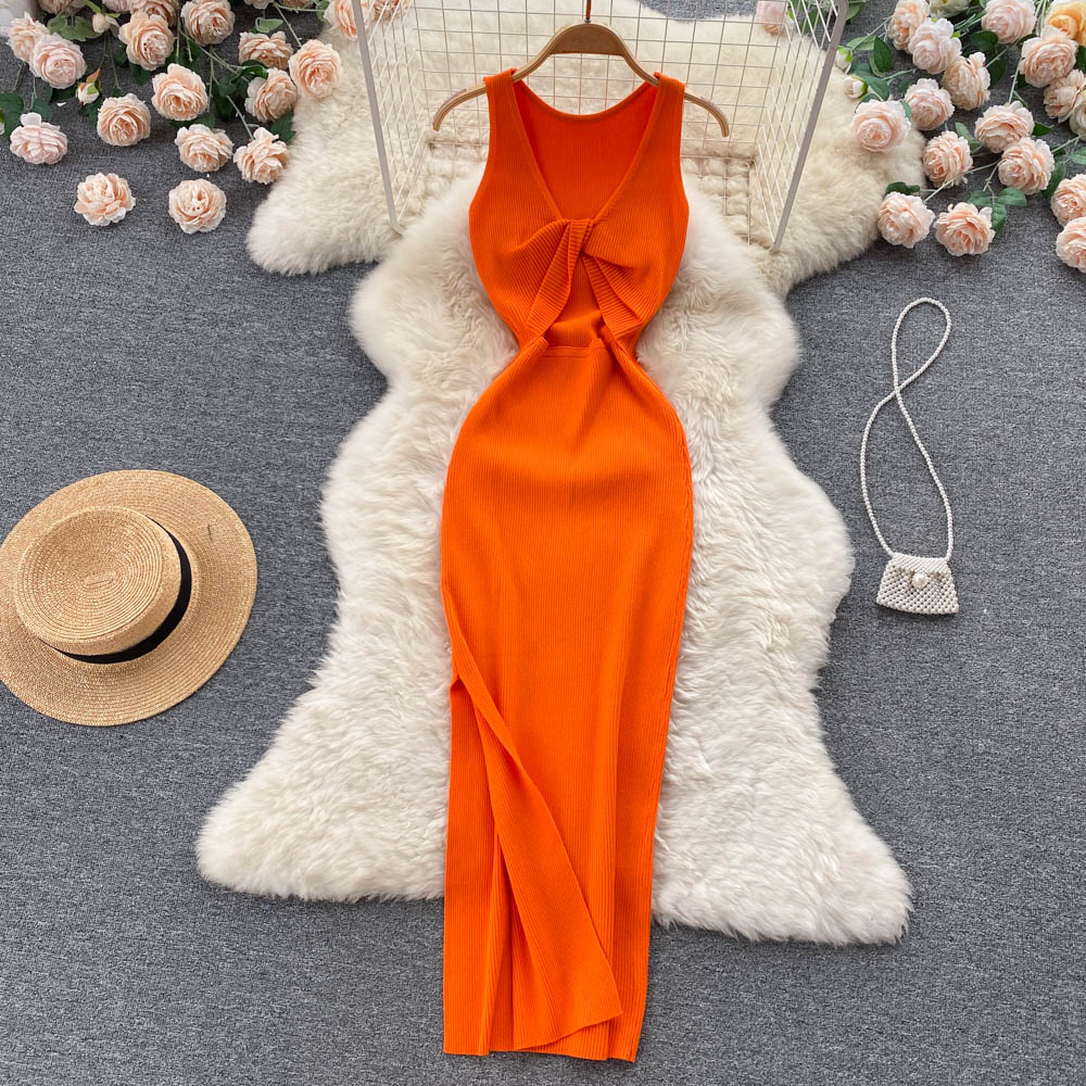 Twisted Hollow Knitted Dress