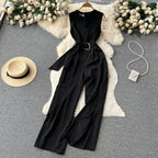 Sleeveless V-neck Lace-up Jumpsuit