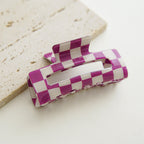 Colorful Checkerboard Hair Claws