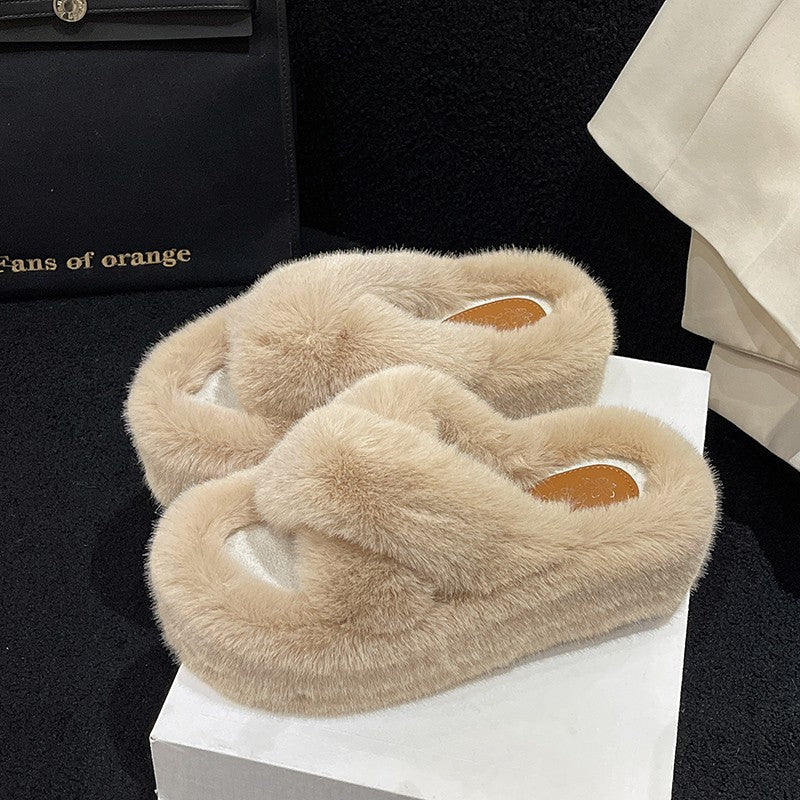 Fairy Thick-bottom Heightened Plush Slippers