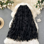 Vintage A-line Puffy Mesh Skirt