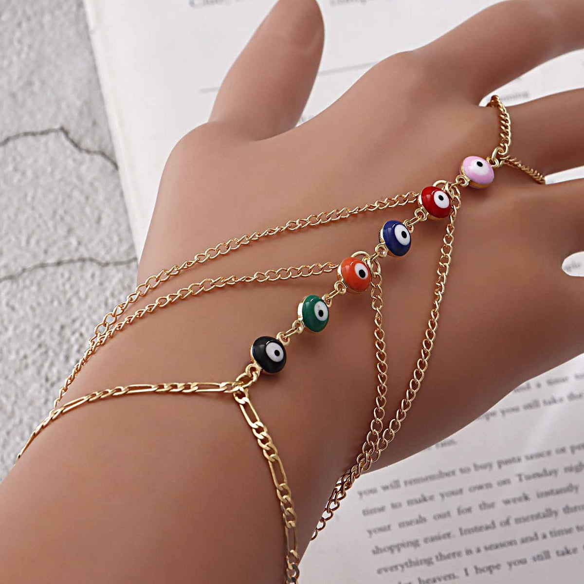 Punk Butterfly Finger Chain Bracelet