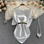 Elegant Satin Solid Color Top