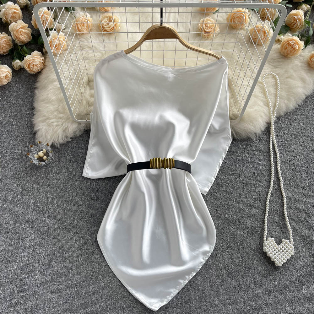 Elegant Satin Solid Color Top