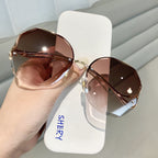 Polygonal Gradient Lenses Rimless Glasses