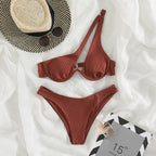 One-shoulder Split Bikini