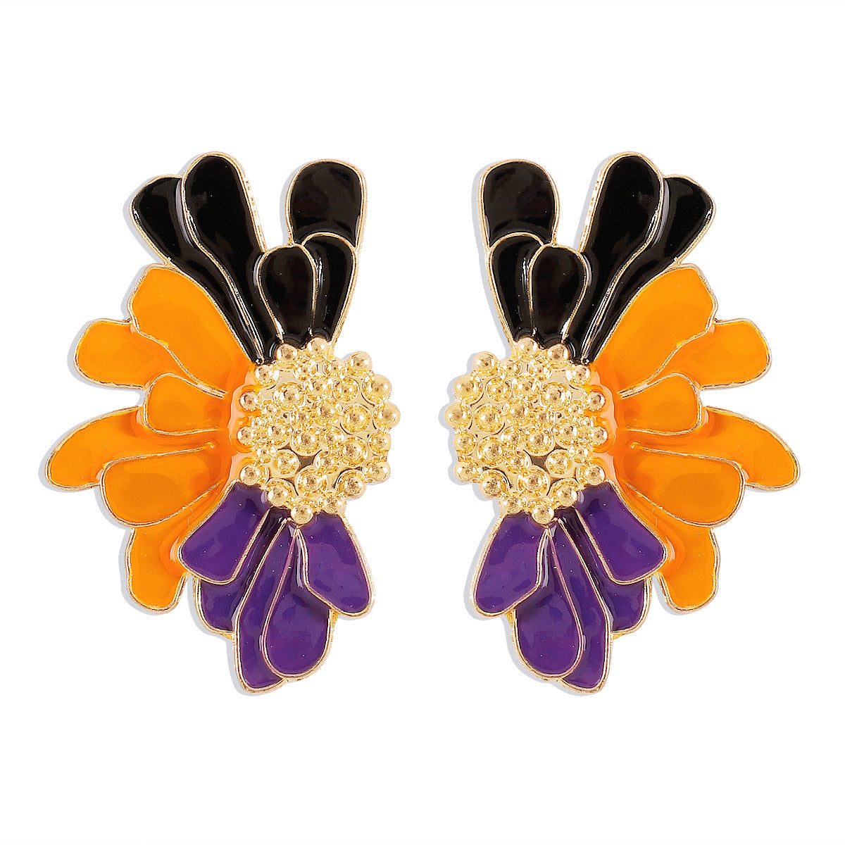 Vintage Alloy Flower Stud Earrings