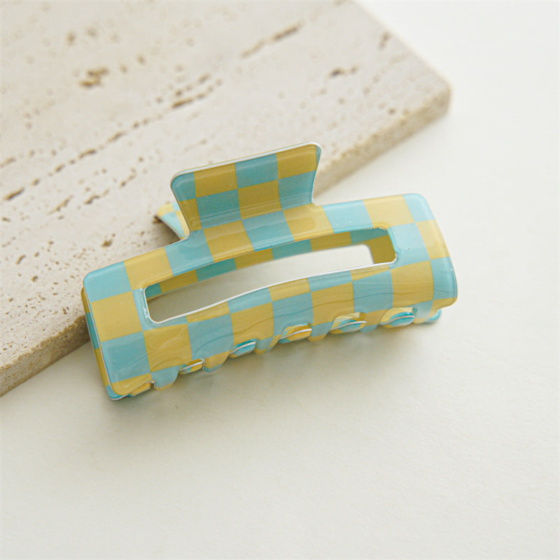 Colorful Checkerboard Hair Claws
