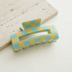 Colorful Checkerboard Hair Claws